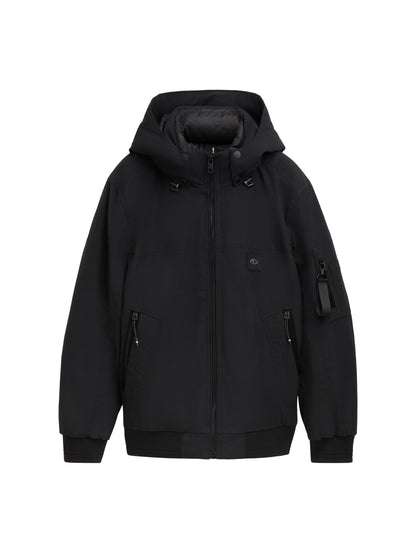 Atmungsaktive Übergangsjacke Herren Blouson mit Kapuze und Reißverschluss L