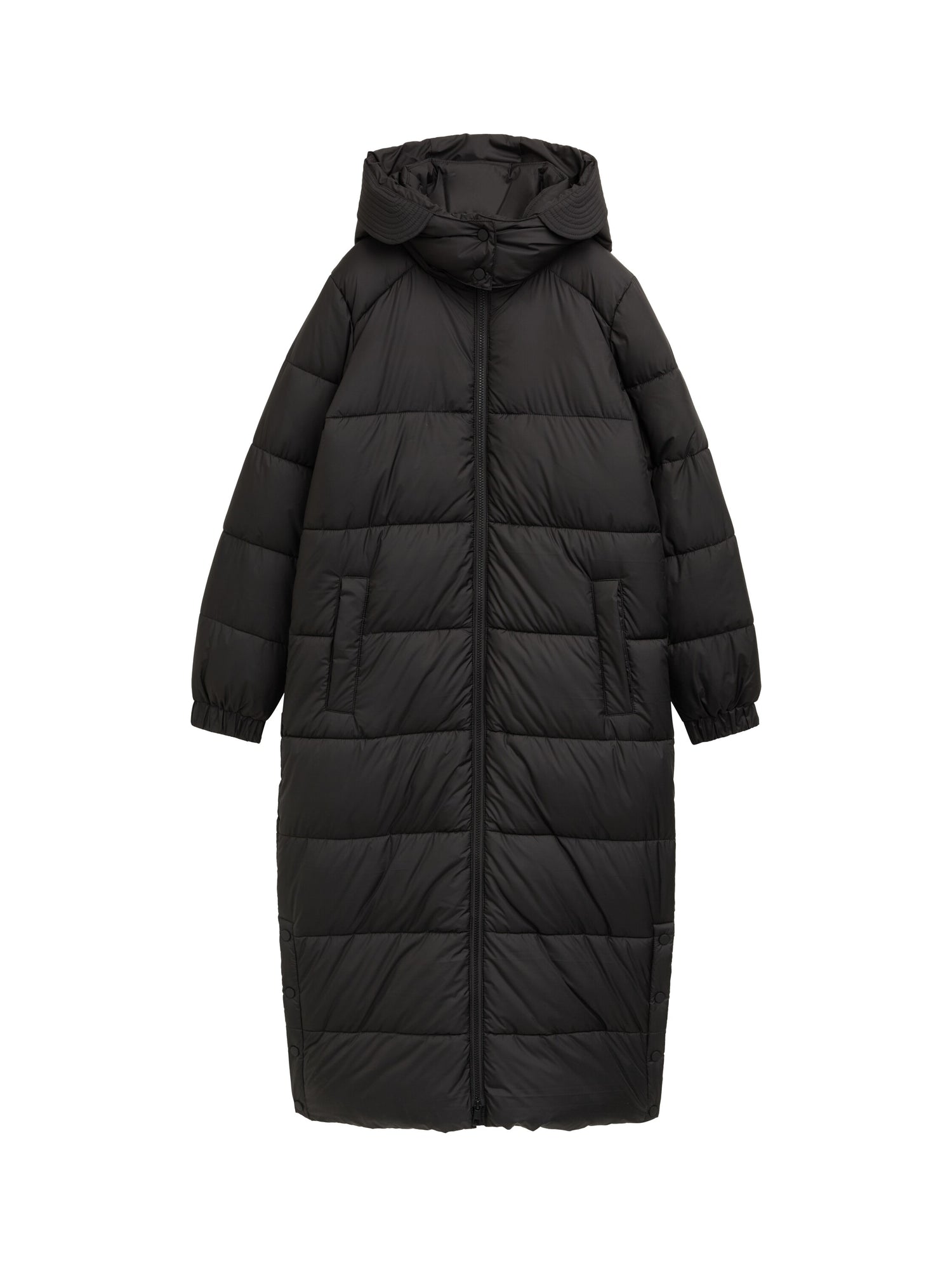 Tom Tailor Lange Winterjacke mit Logo-Badge und abnehmbarer Kapuze für Erwachsene