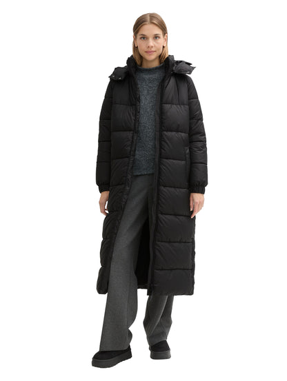Tom Tailor Lange Winterjacke mit Logo-Badge und abnehmbarer Kapuze für Erwachsene