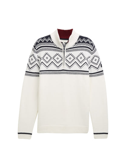Tom Tailor Denim Strickpullover Herren offwhite navy fair isle