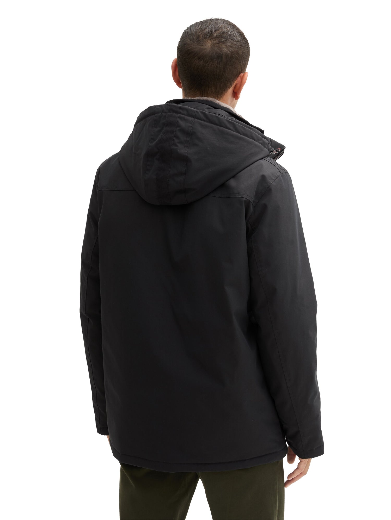 Tom Tailor Denim Winterjacke Herren mit abnehmbarer Kapuze und Logo Badge