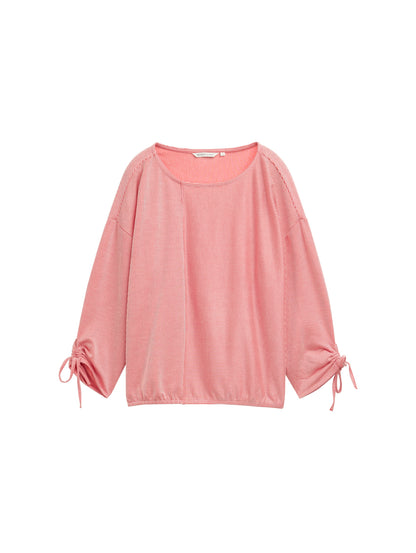 Tom Tailor Denim Blusenshirt für Damen mit 7/8 Arm und gestreiftem Design