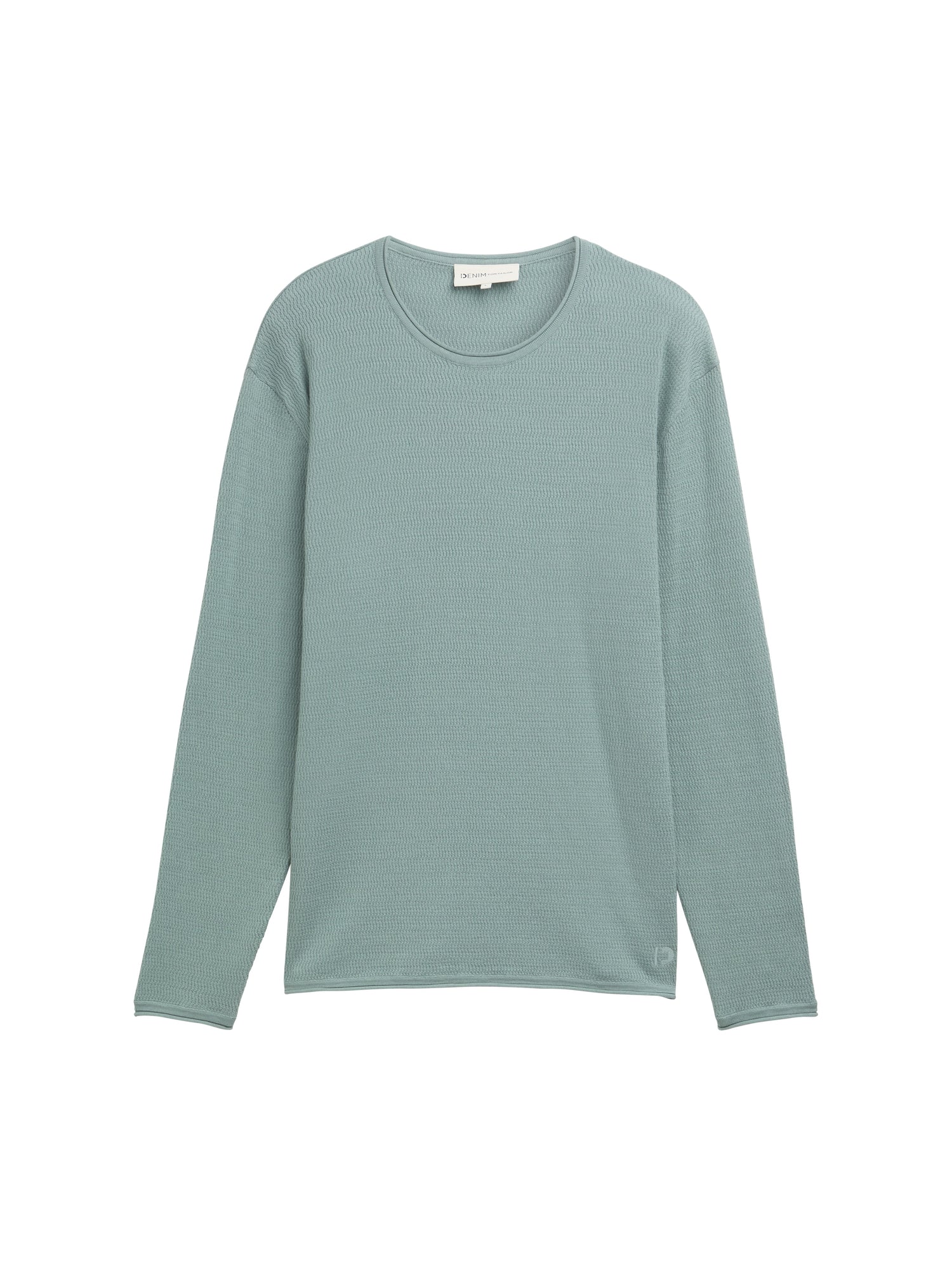 Tom Tailor Denim Male Langärmliges Basic Fit T-Shirt mit gerolltem Saum aus Baumwolle L