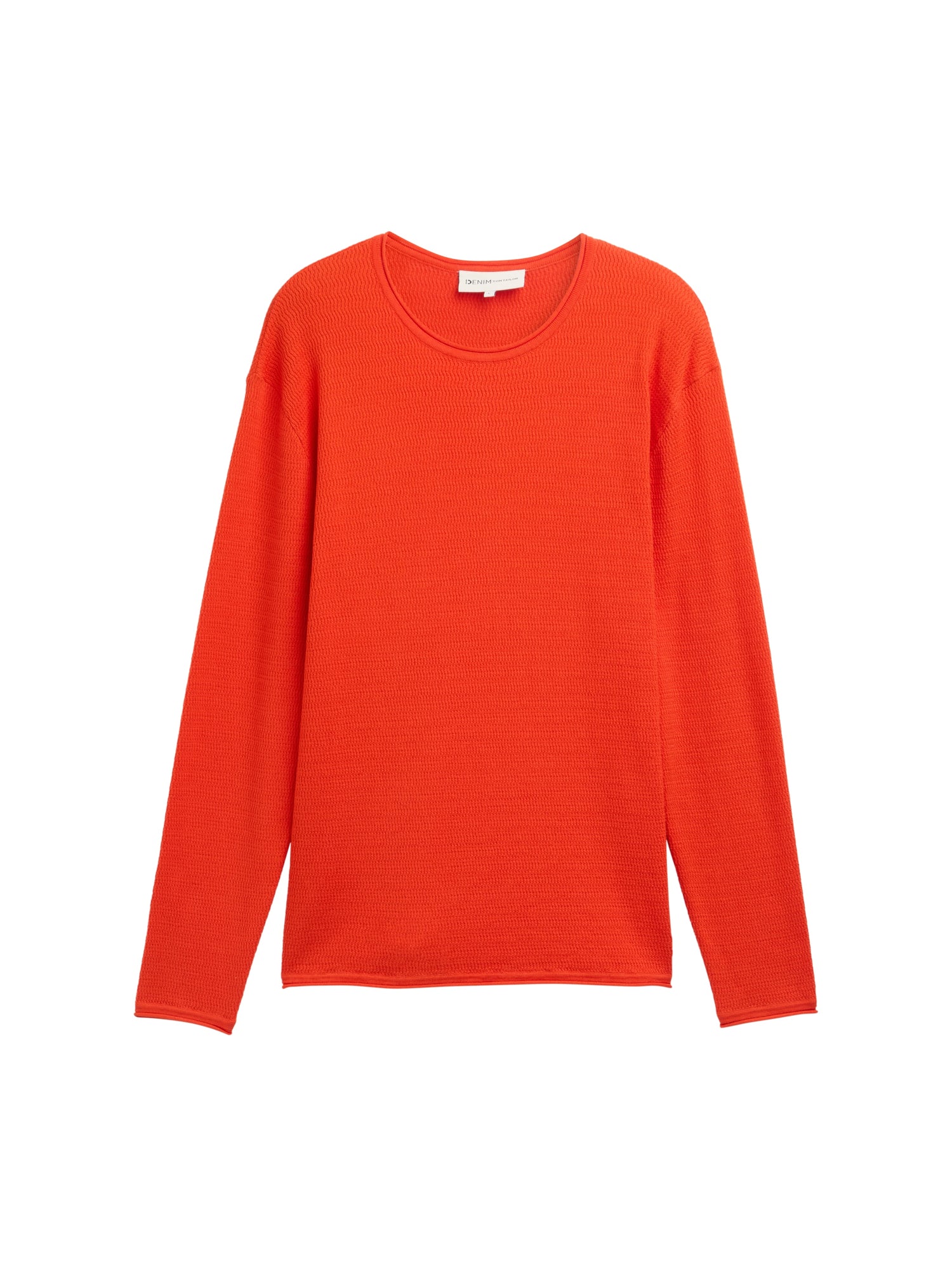 Tom Tailor Denim Male Langärmliges Basic Fit T-Shirt mit gerolltem Saum aus Baumwolle L