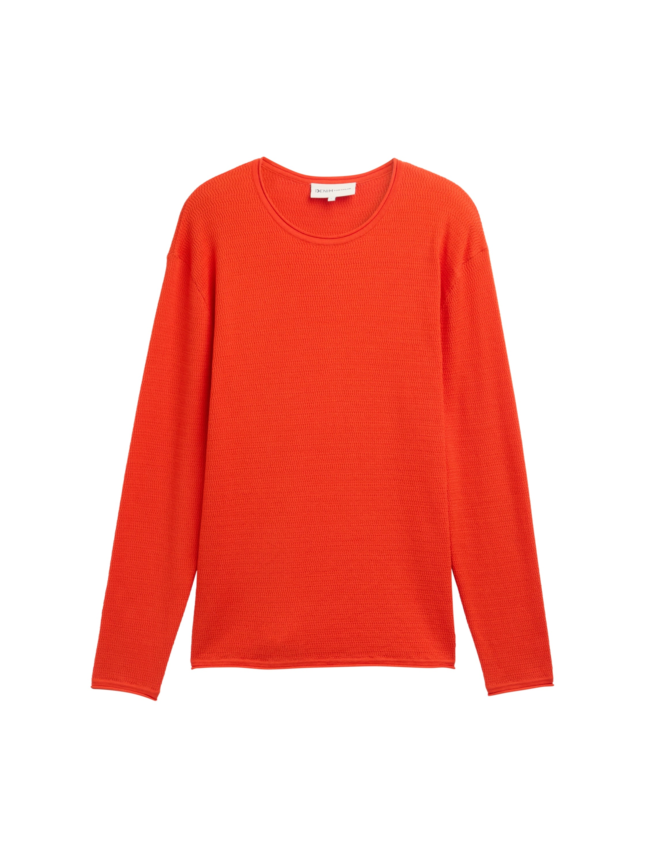 Tom Tailor Denim Male Langärmliges Basic Fit T-Shirt mit gerolltem Saum aus Baumwolle L