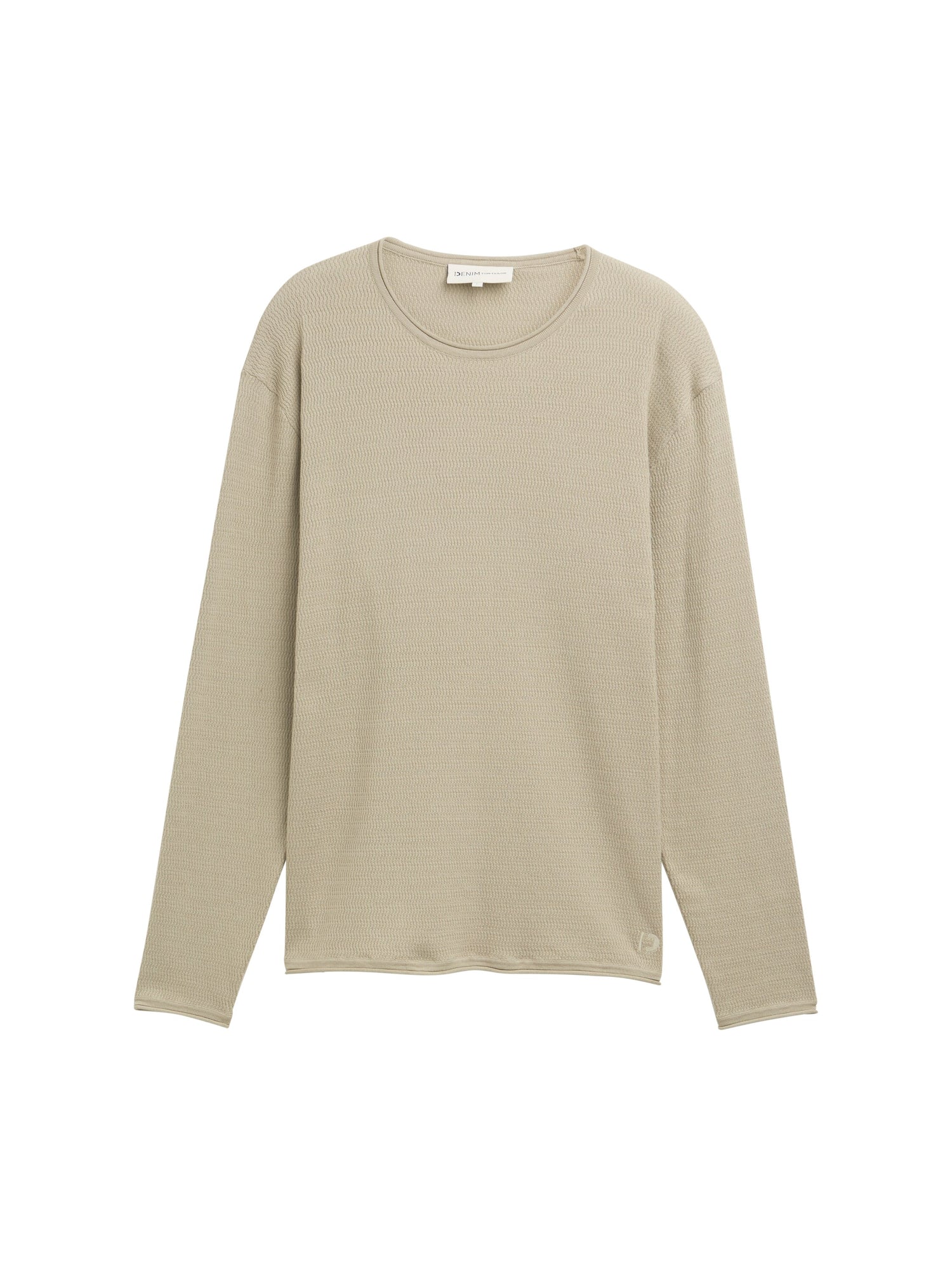 Tom Tailor Denim Male Langärmliges Basic Fit T-Shirt mit gerolltem Saum aus Baumwolle L