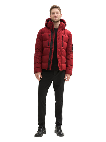 Tom Tailor Denim Herren Pufferjacke mit abnehmbarer Kapuze