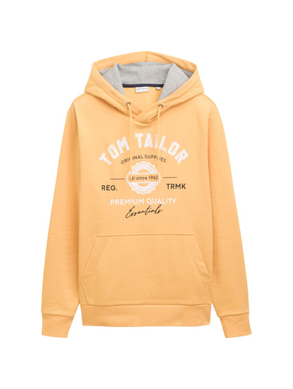 Tom Tailor Denim Herren Hoodie mit Logo Print Regular Fit langärmlig mit Kapuze