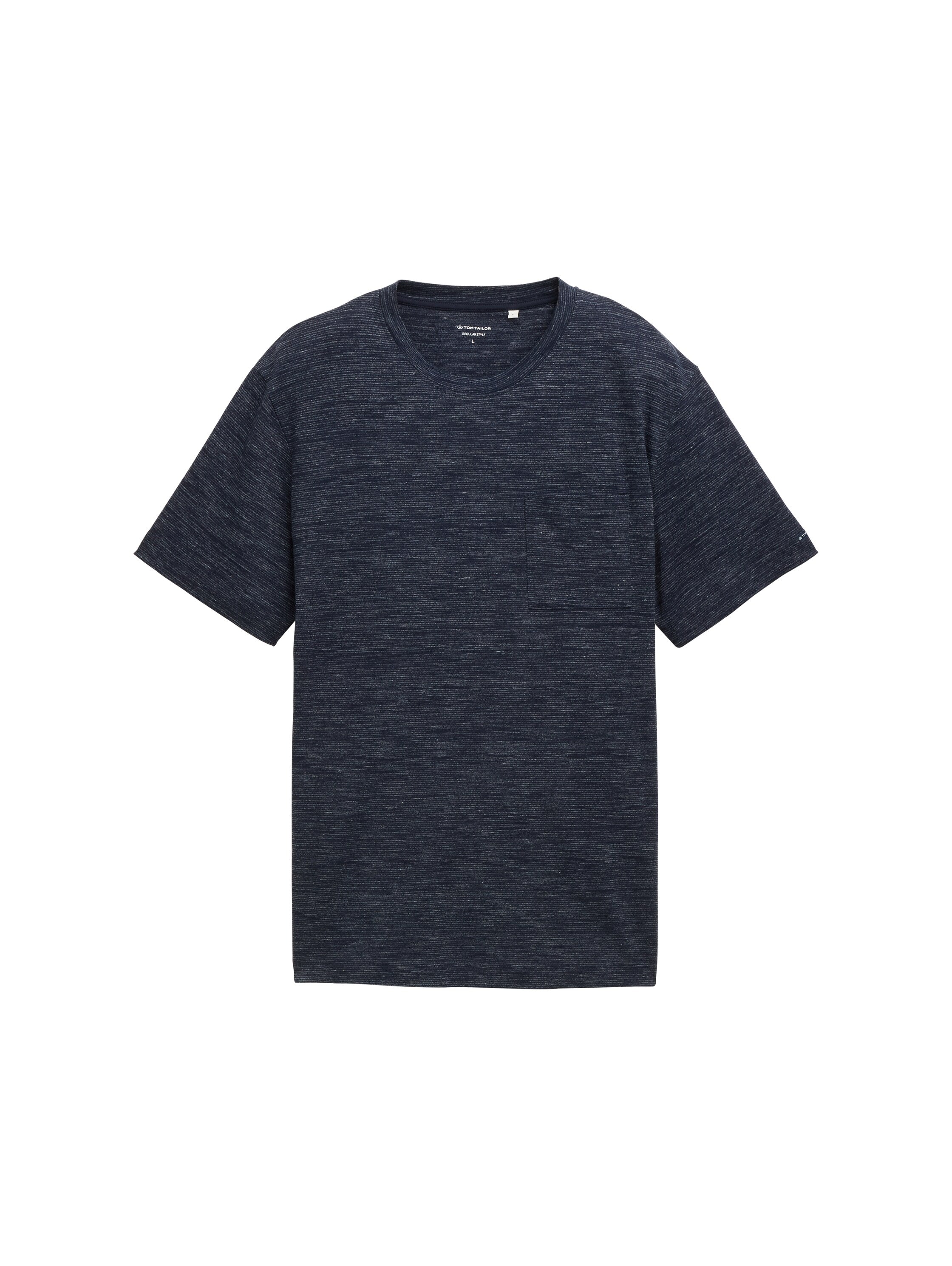 Tom Tailor Denim T-Shirt Herren Brusttasche Melange Optik