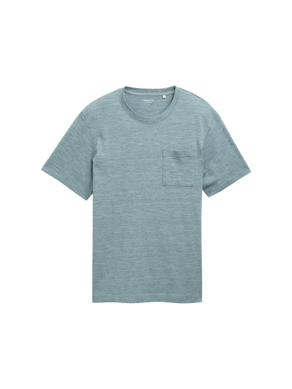 Tom Tailor Denim T-Shirt Herren Brusttasche Melange Optik