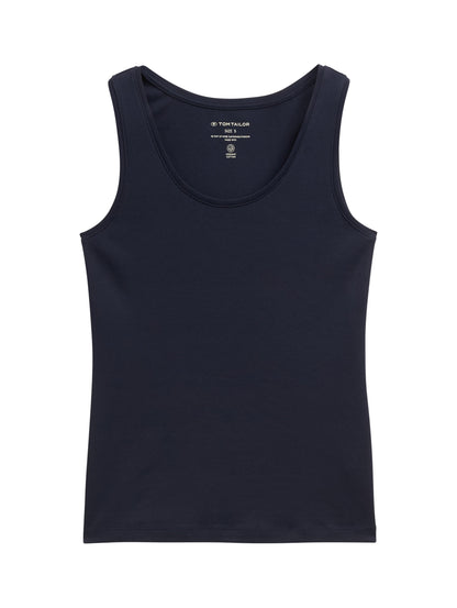 Tom Tailor Denim Basic Top Damen Weiß Stretch Baumwolle