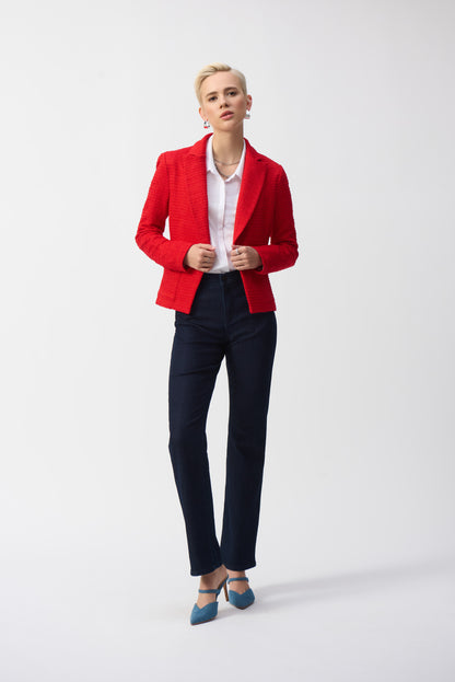 Joseph Ribkoff Damen Bootcut Denim-Hose mit Featherweave