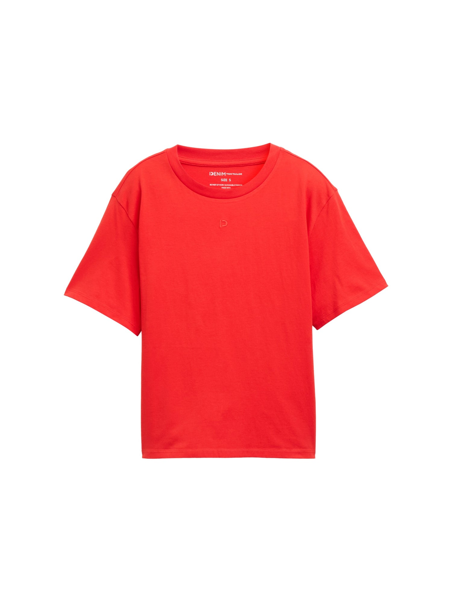 Tom Tailor Boxy Fit T-Shirt für Frauen mit Logo-Stickerei