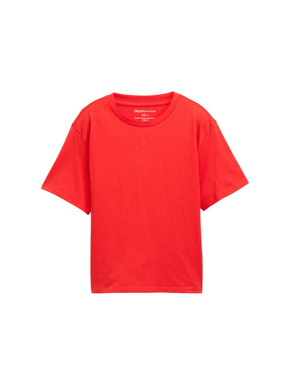 Tom Tailor Boxy Fit T-Shirt für Frauen mit Logo-Stickerei