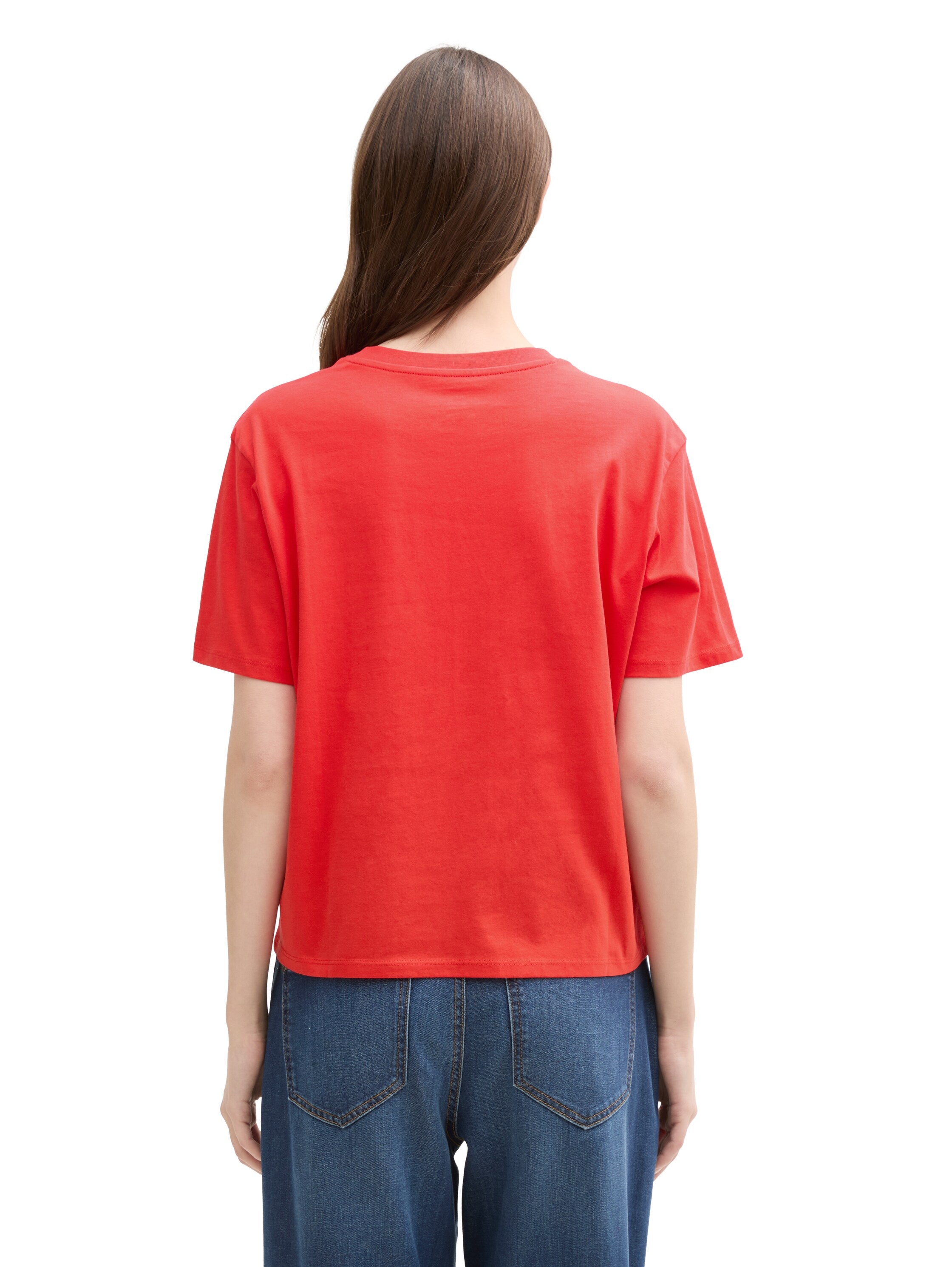 Tom Tailor Boxy Fit T-Shirt für Frauen mit Logo-Stickerei