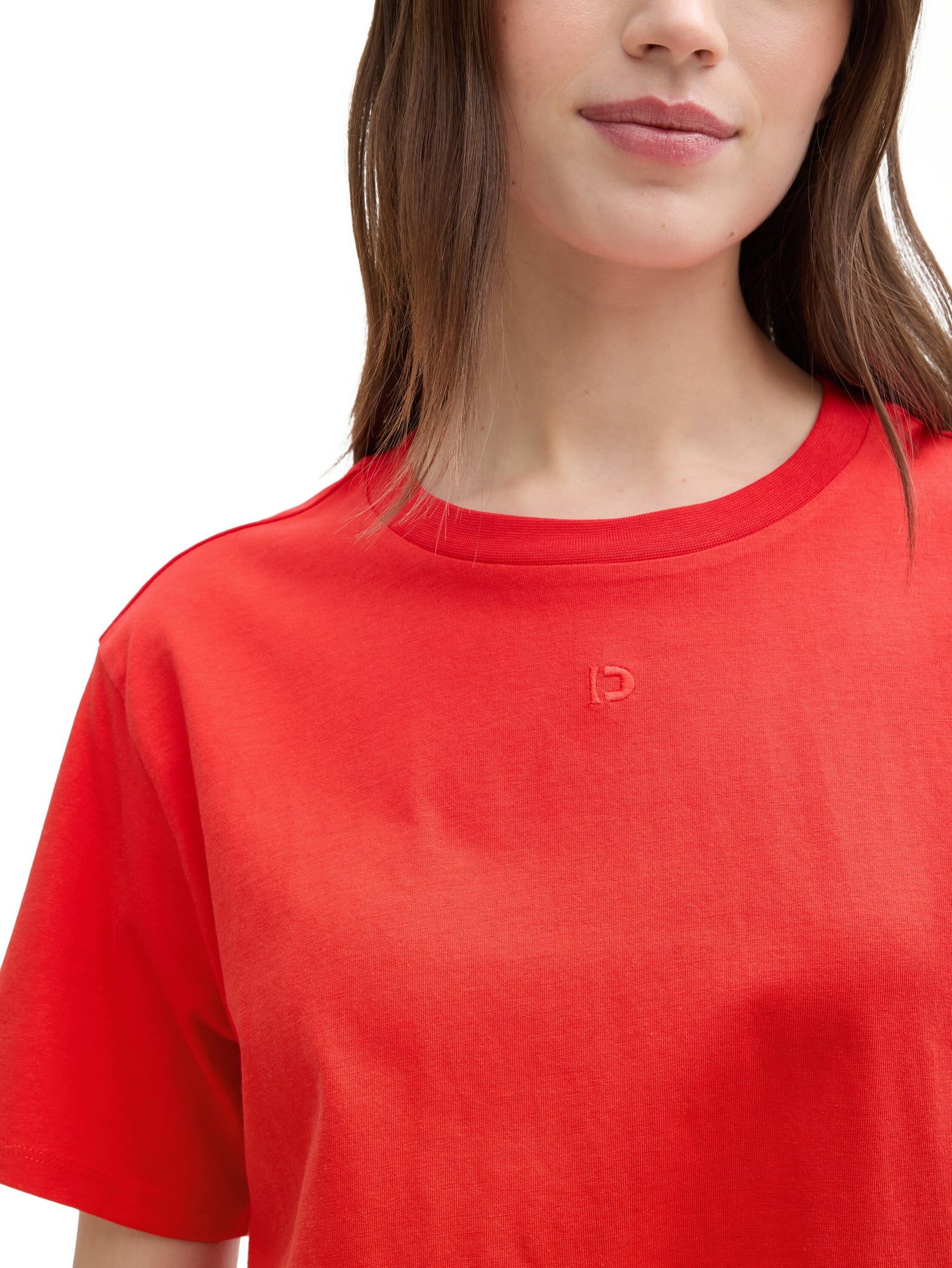 Tom Tailor Boxy Fit T-Shirt für Frauen mit Logo-Stickerei