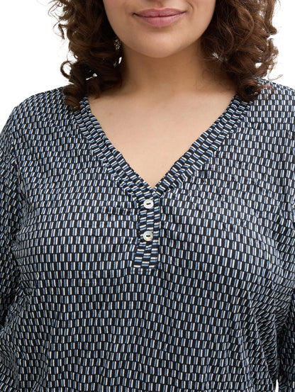 Tom Tailor Denim Langarmshirt Blusen-Optik Damen mit Gummibund