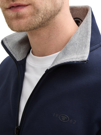 Tom Tailor Denim Sweatjacke für Erwachsene Männer mit Logo-Print