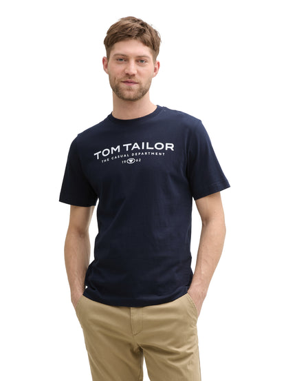 Tom Tailor Denim Basic T-Shirt Erwachsene Männlich Logo-Print
