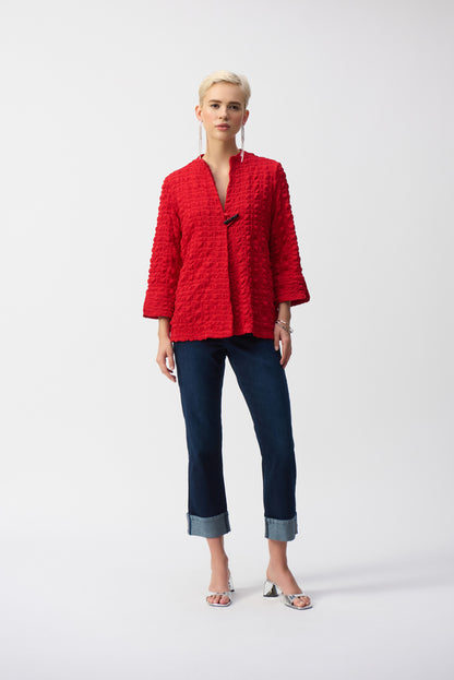 Jacquard Trapezjacke in Reliefoptik