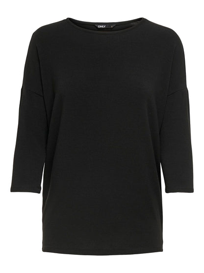 Bestseller Top Damen Locker Geschnitten 3/4 Arm Tief Angesetzte Schulter