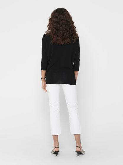 Bestseller Top Damen Locker Geschnitten 3/4 Arm Tief Angesetzte Schulter