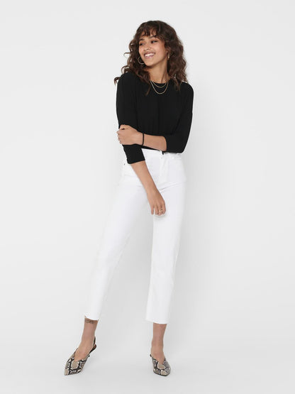 Bestseller Top Damen Locker Geschnitten 3/4 Arm Tief Angesetzte Schulter