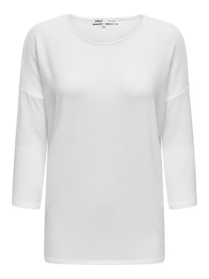 Bestseller Top Damen Locker Geschnitten 3/4 Arm Tief Angesetzte Schulter