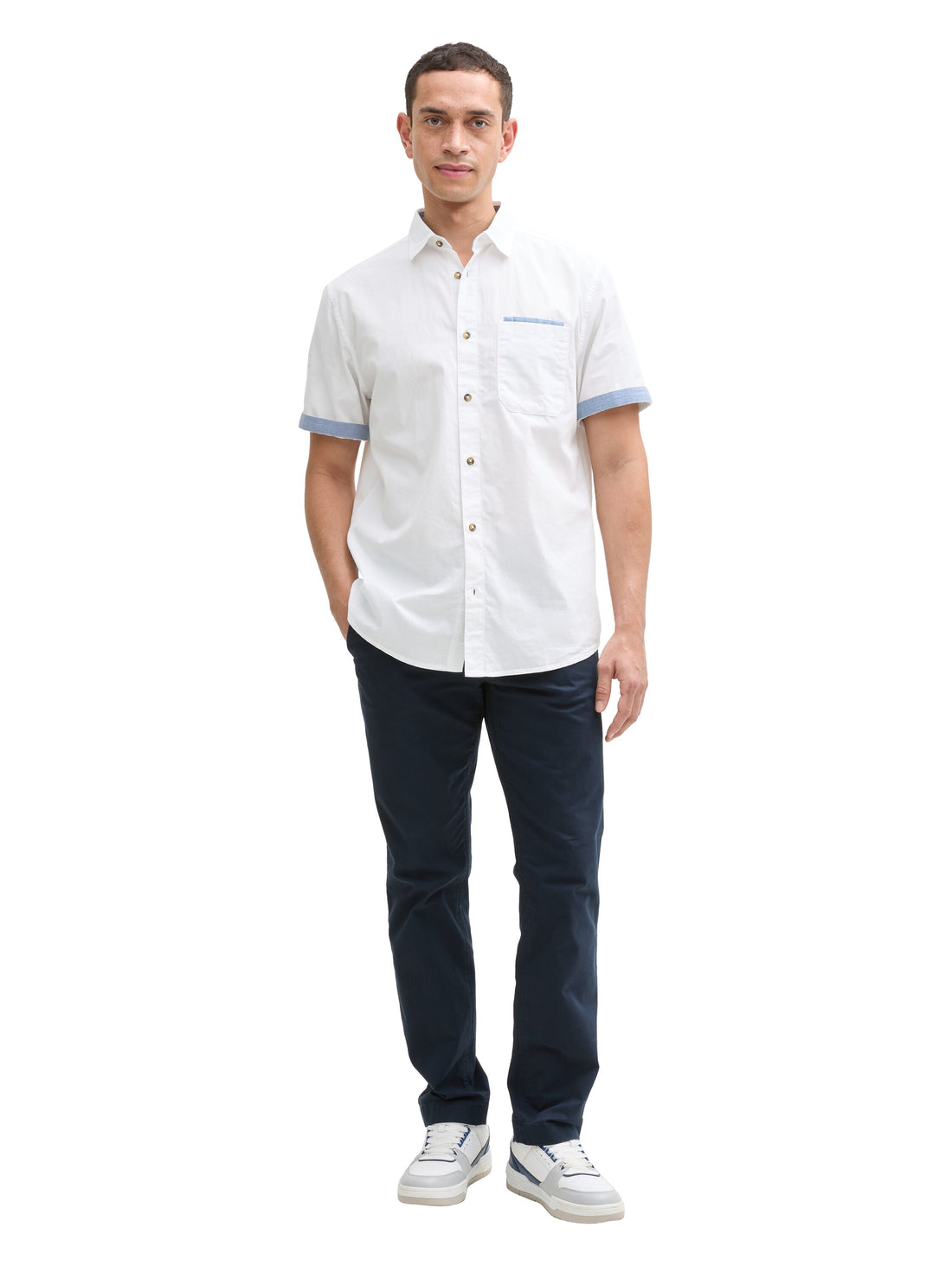 Tom Tailor Denim Popeline Hemd Erwachsene Kurzarm