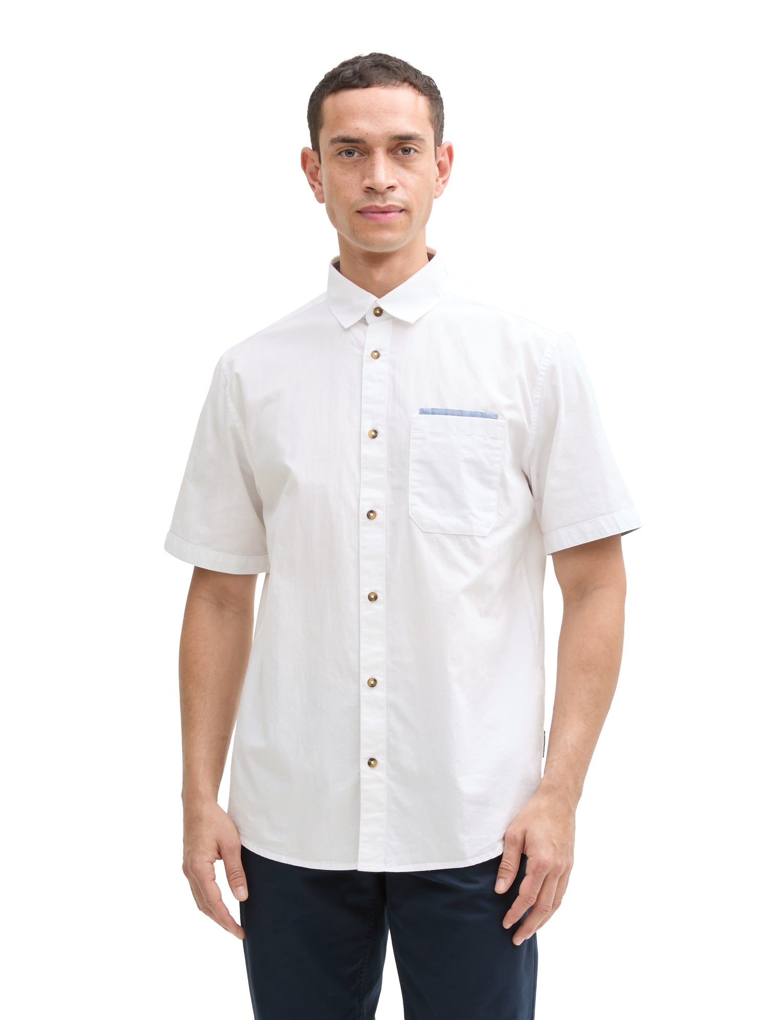 Tom Tailor Denim Popeline Hemd Erwachsene Kurzarm