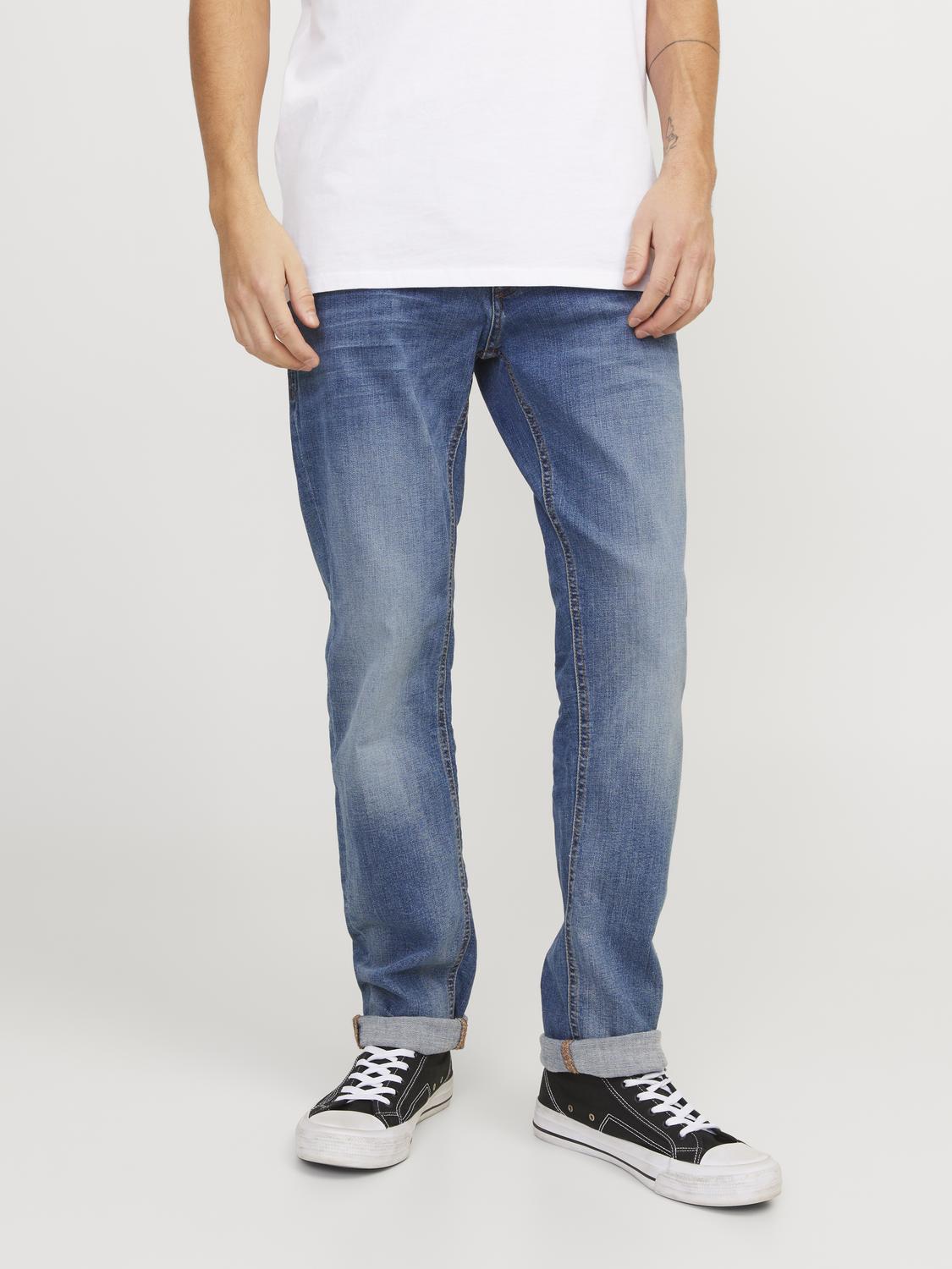 Bestseller Slim Straight Fit Jeans Herren Dunkelblau