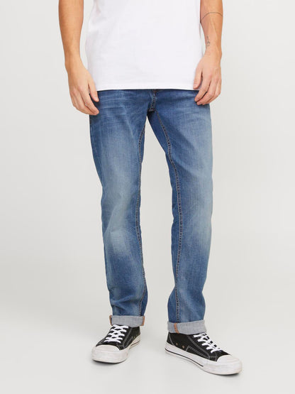 Bestseller Slim Straight Fit Jeans Herren Dunkelblau