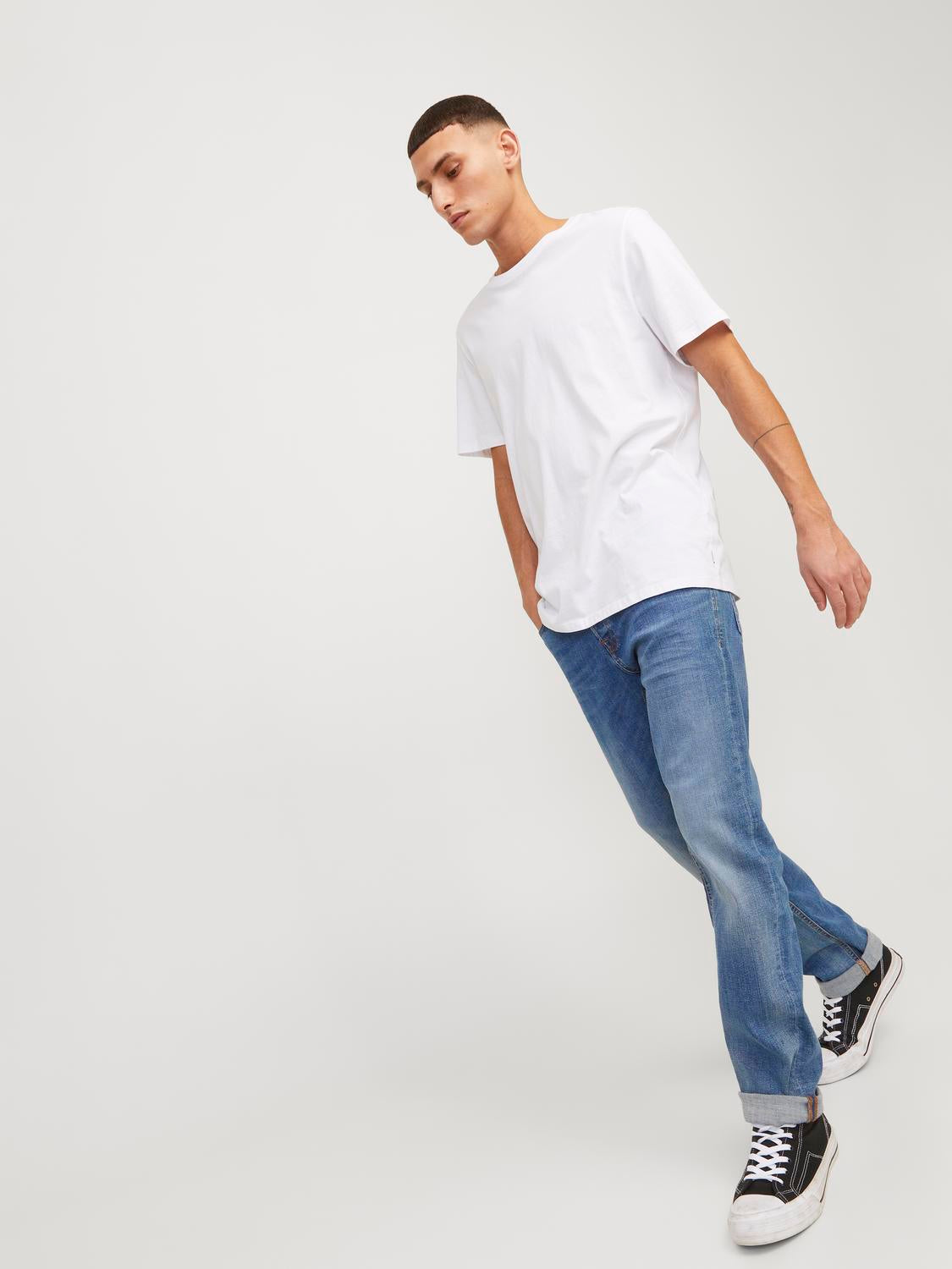 Bestseller Slim Straight Fit Jeans Herren Dunkelblau