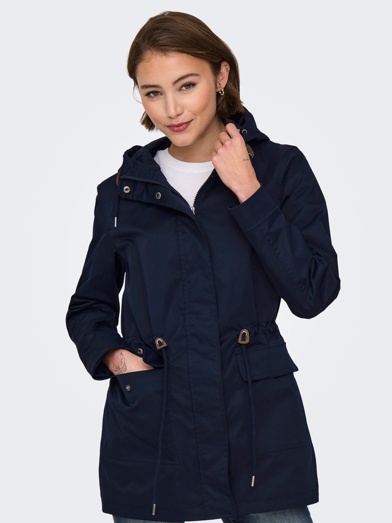 Bestseller Allwetter-Jacke für Damen mit Kapuze und Reißverschluss-Detail