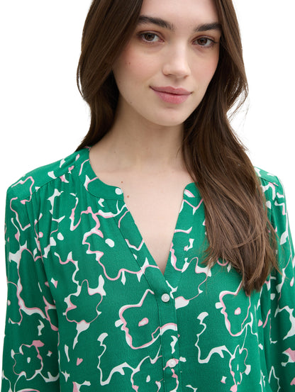 Tom Tailor Denim Bluse Damen Leichte Raffungen Ballonärmel Viskose