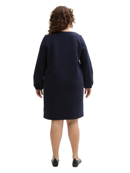 Tom Tailor Denim Knielanges Kleid Damen Ottoman Struktur