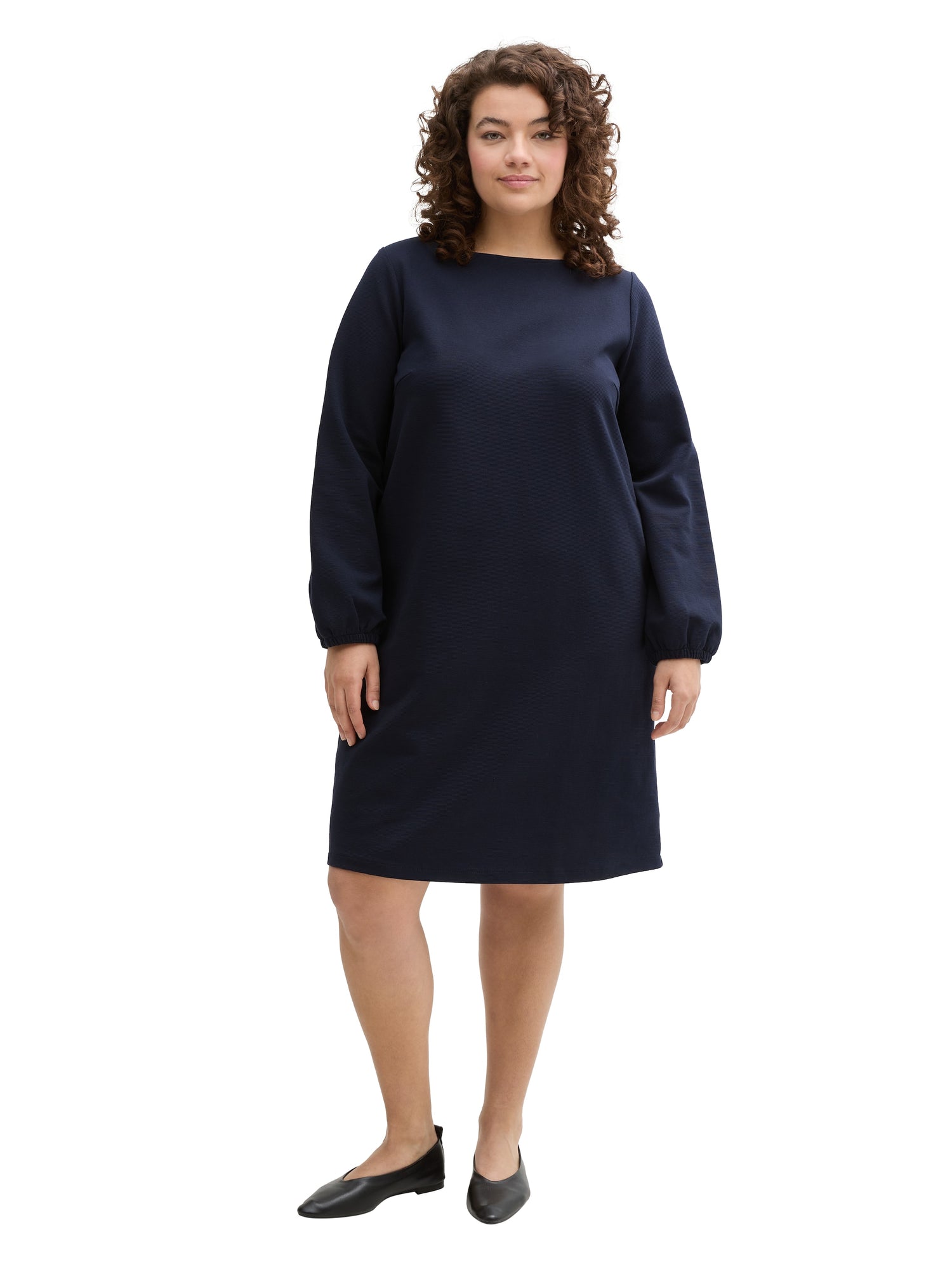 Tom Tailor Denim Knielanges Kleid Damen Ottoman Struktur