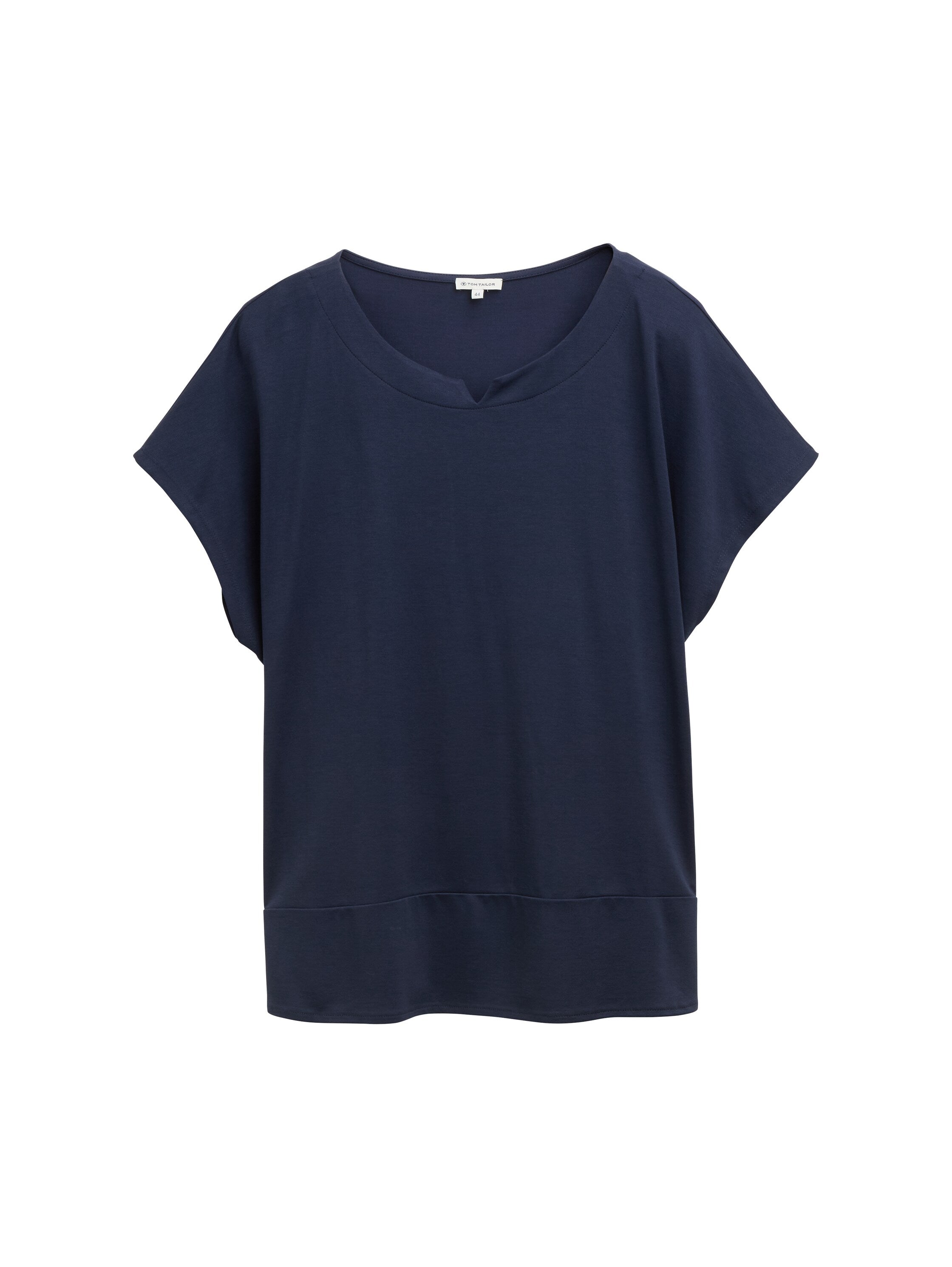 Tom Tailor Denim T-Shirt Damen Materia-Mix mit Schlitz