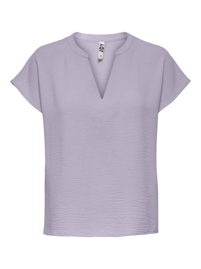 ONLY JdY JDY Damen Top V-Ausschnitt Kurzarm Voluminöser Armschnitt Mittelsohle Kork