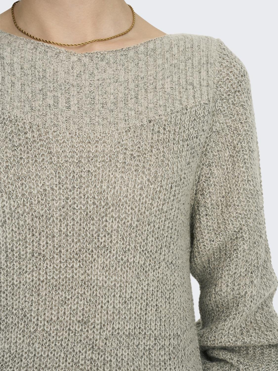 JDY Strickkleid Damen Ballonärmel Schwarz