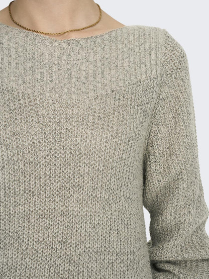 JDY Strickkleid Damen Ballonärmel Schwarz