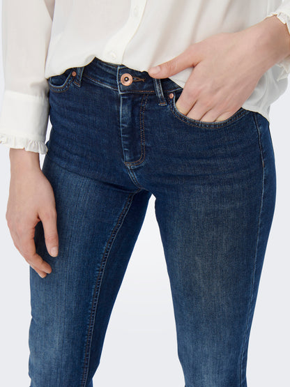 Bestseller Flared Fit Jeans Damen Schlaghose Mittlere Taille Gürtelschlaufen