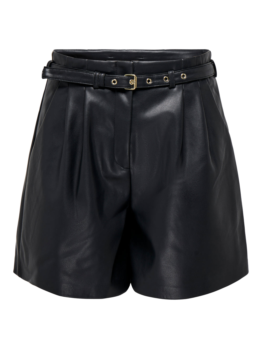 Bestseller Kunstleder Shorts Damen Trendige Gürtelschlaufen Shorts