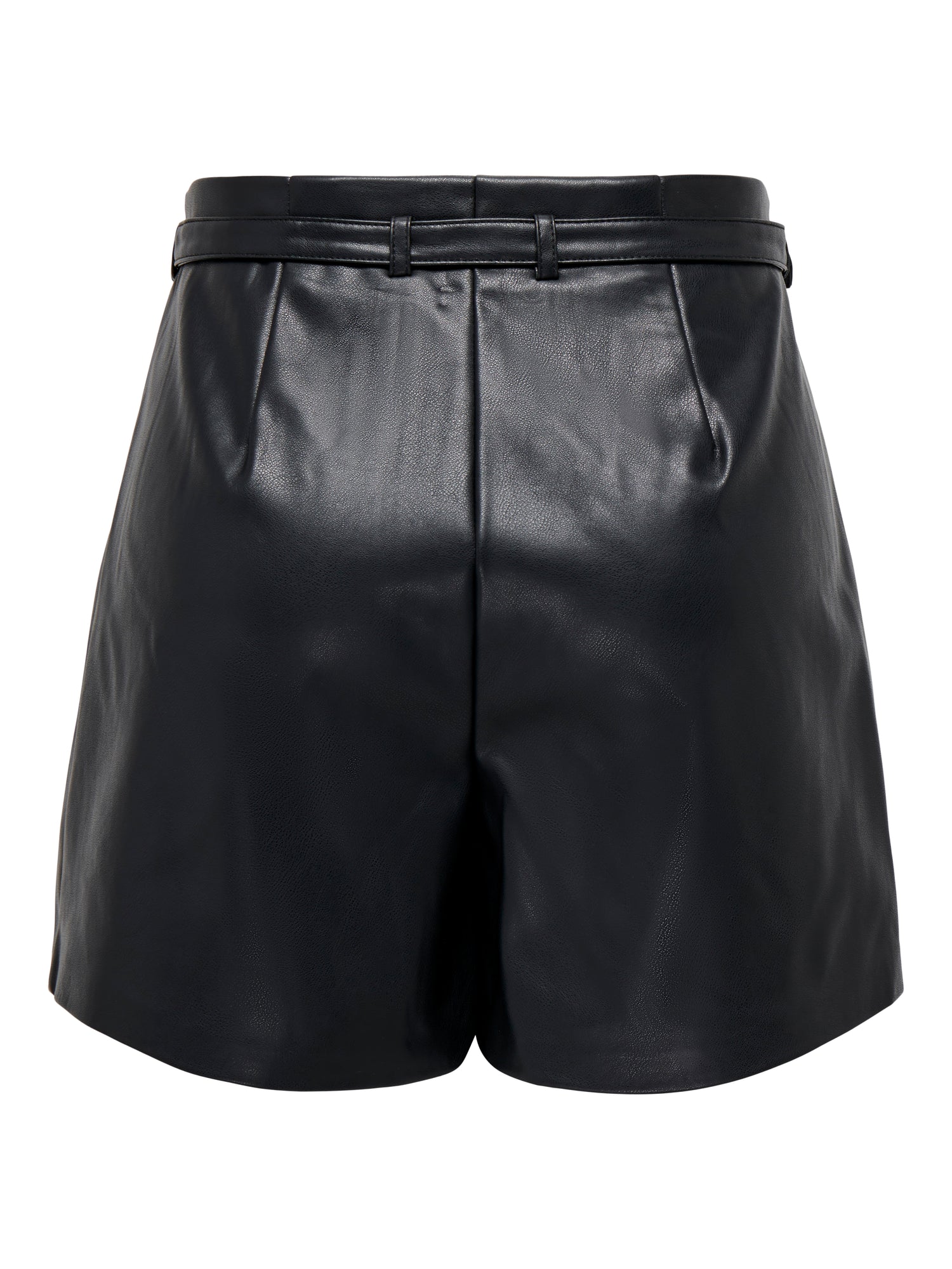 Bestseller Kunstleder Shorts Damen Trendige Gürtelschlaufen Shorts