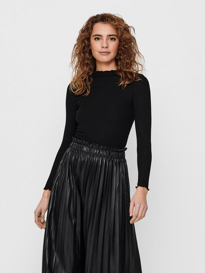 Bestseller Langarm Top Damen Schwarz