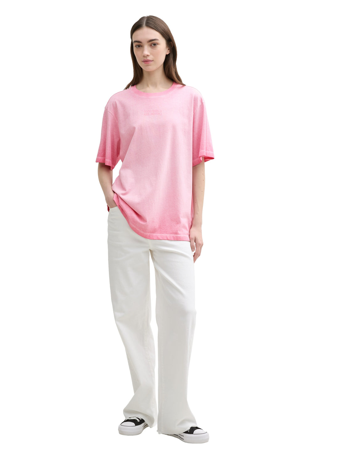 Tom Tailor Denim Oversized T-Shirt Damen mit Schriftzug