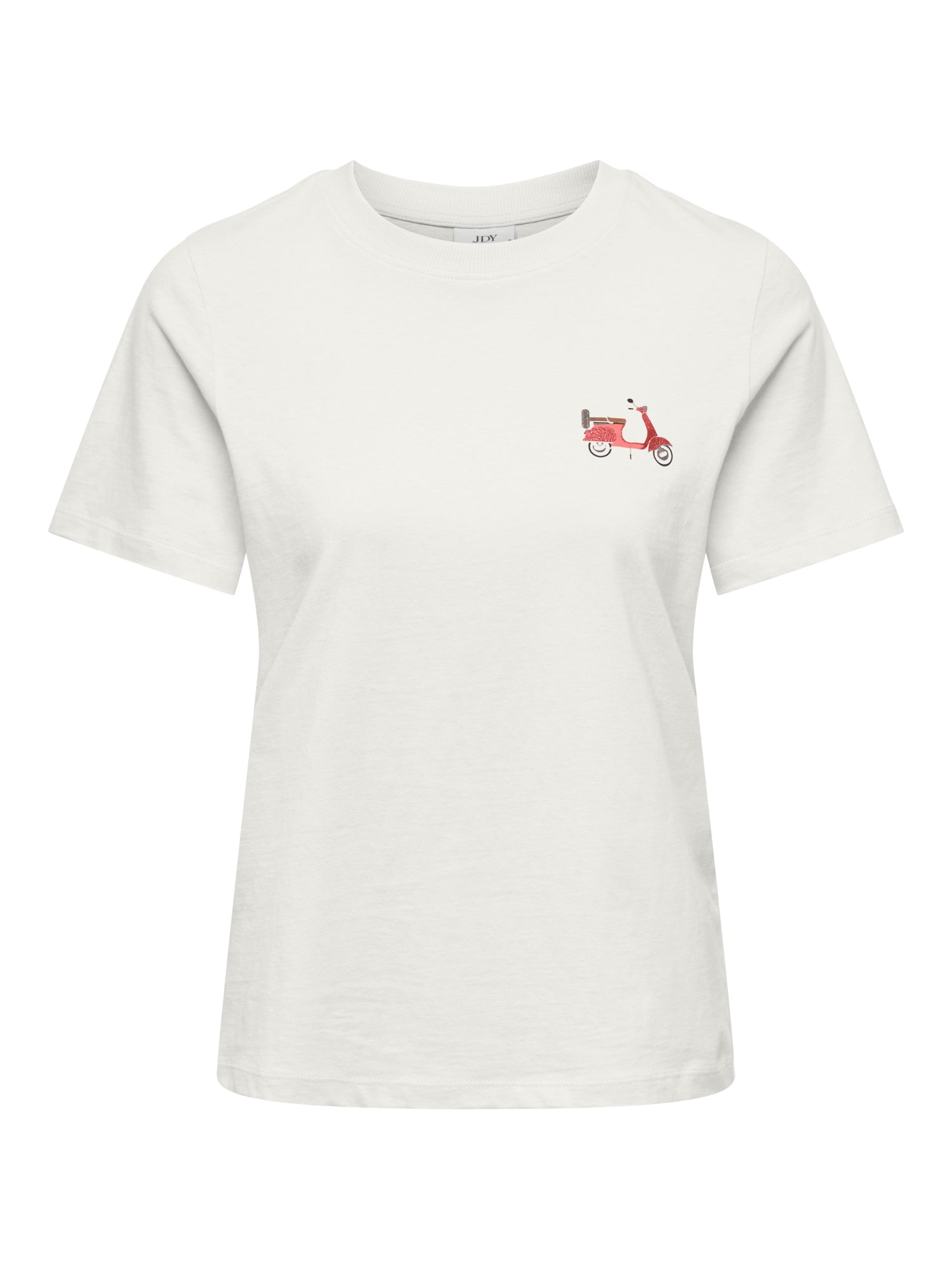 JDY Top Damen Trendiges Rundhals Kurzarm Pigmentprint Normal geschnitten