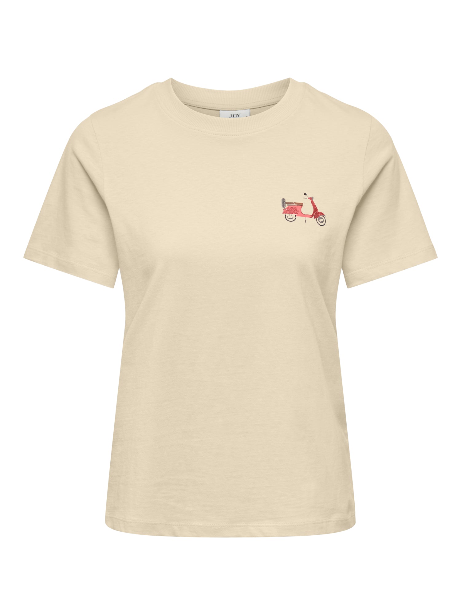 JDY Top Damen Trendiges Rundhals Kurzarm Pigmentprint Normal geschnitten