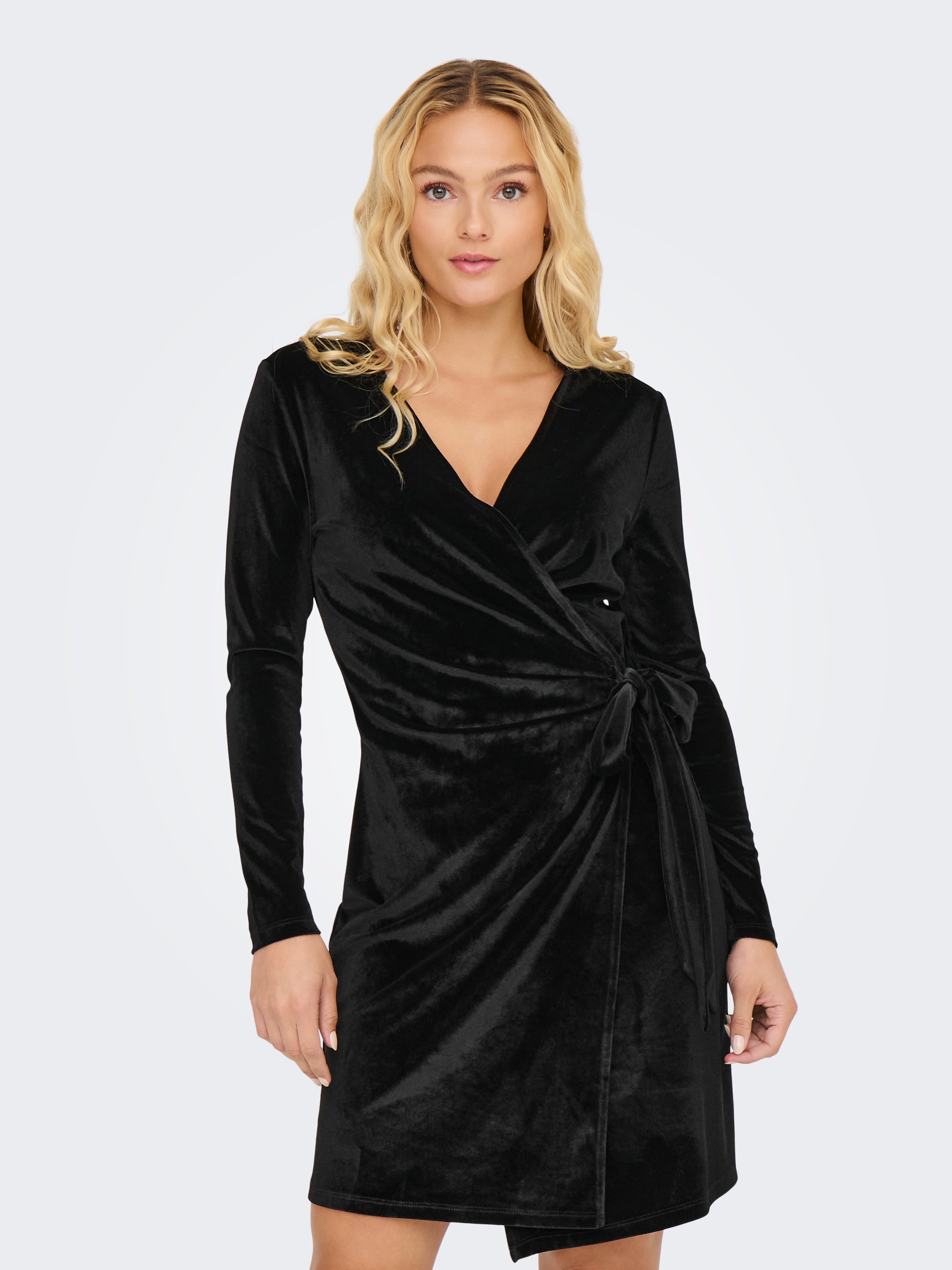 JDYSANDY L/S VELVET WRAP DRESS JRS