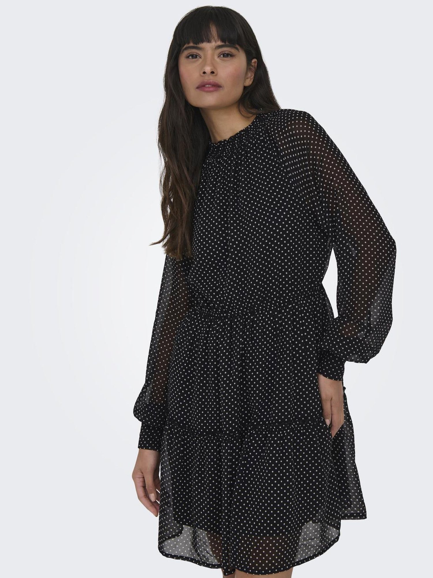 Bestseller Festliches Kleid Damen Elegantes Langarmkleid mit Rüschen